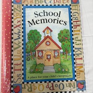 School Memories Scrapbook with Red and Multicolor Design